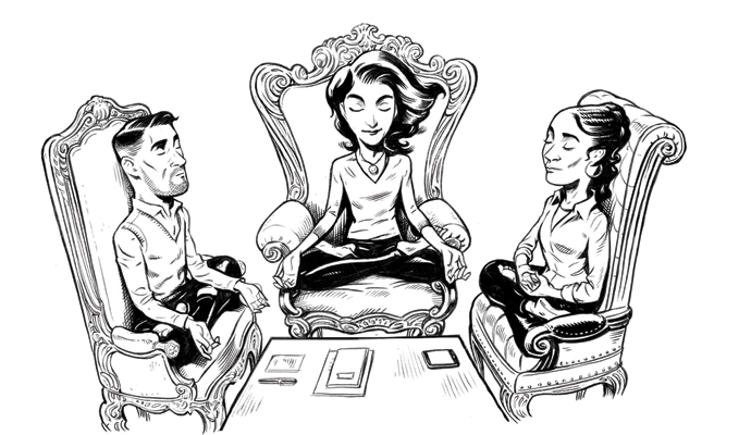 3 People Meditating